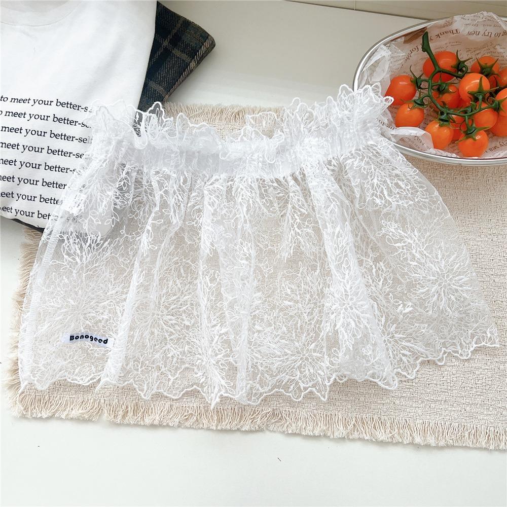 Balletcore Mini Lace Skirts Lace Up Butt Curtain Sweet White Lace Fart Curtain Girl