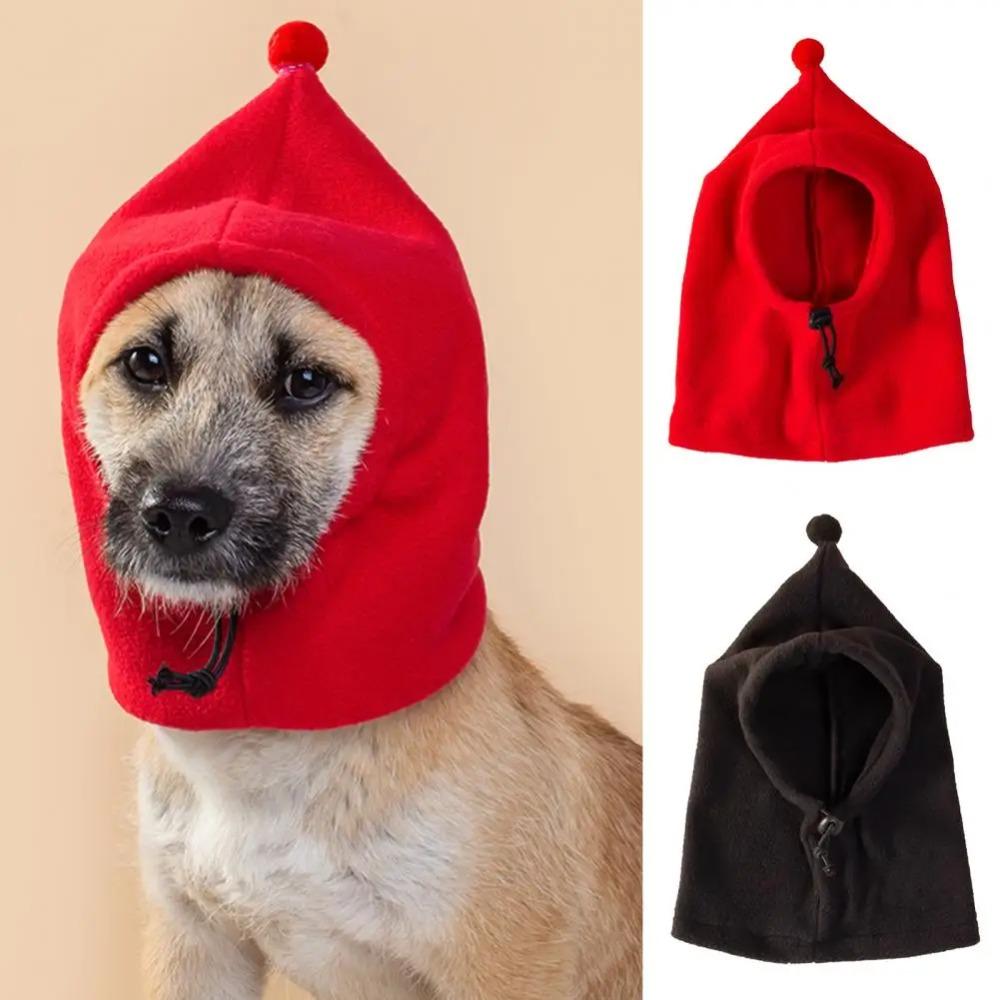 Drawstring Design Dog Hat Solid Color Pet Headgear New Pet Cap Pet