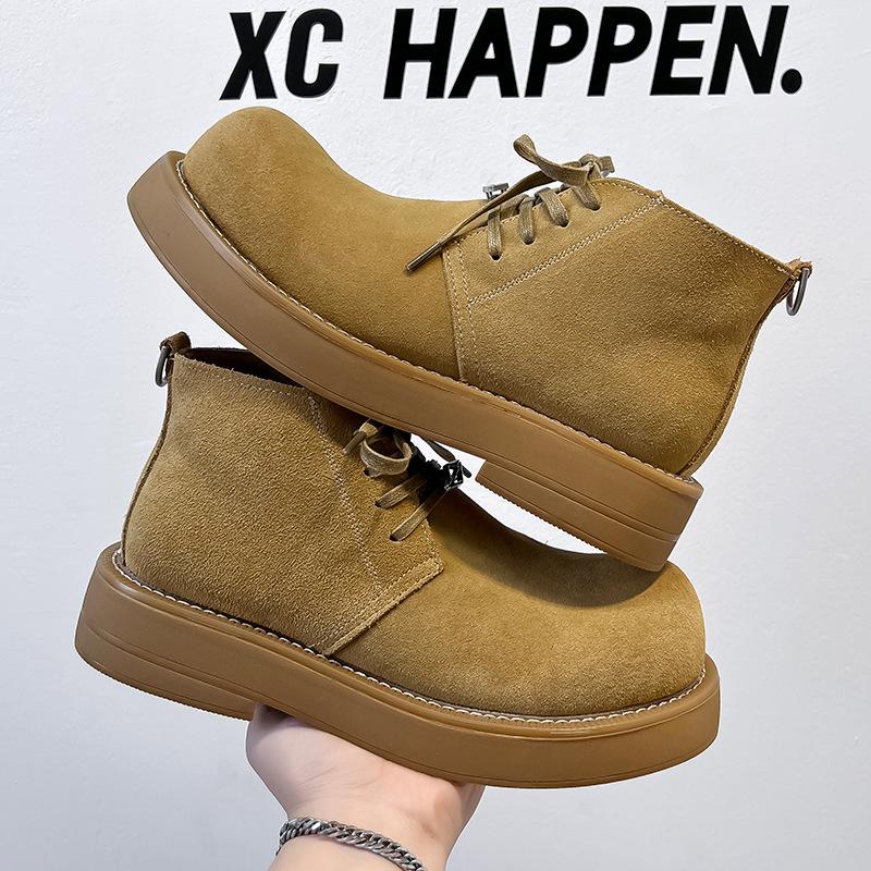 2024 зимние новые ботинки Martin мужские высокие с большой головой бархатные уличные ретро-ботинки с толстой подошвой с усилением 4728-A