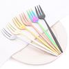 6Pcs/Set Tea Cake Snack Fork Dinnerware Colorful Fork Cutlery Set Mirror Stainless Steel Tableware Dessert Fruit Fork Silverware