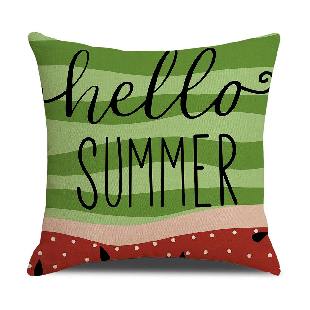 Summer Throw Pillow Covers 18X18 Inch Watermelon Pillows Covers Cool Summer Farmhouse Cushion Case Decor For Sofa Couch