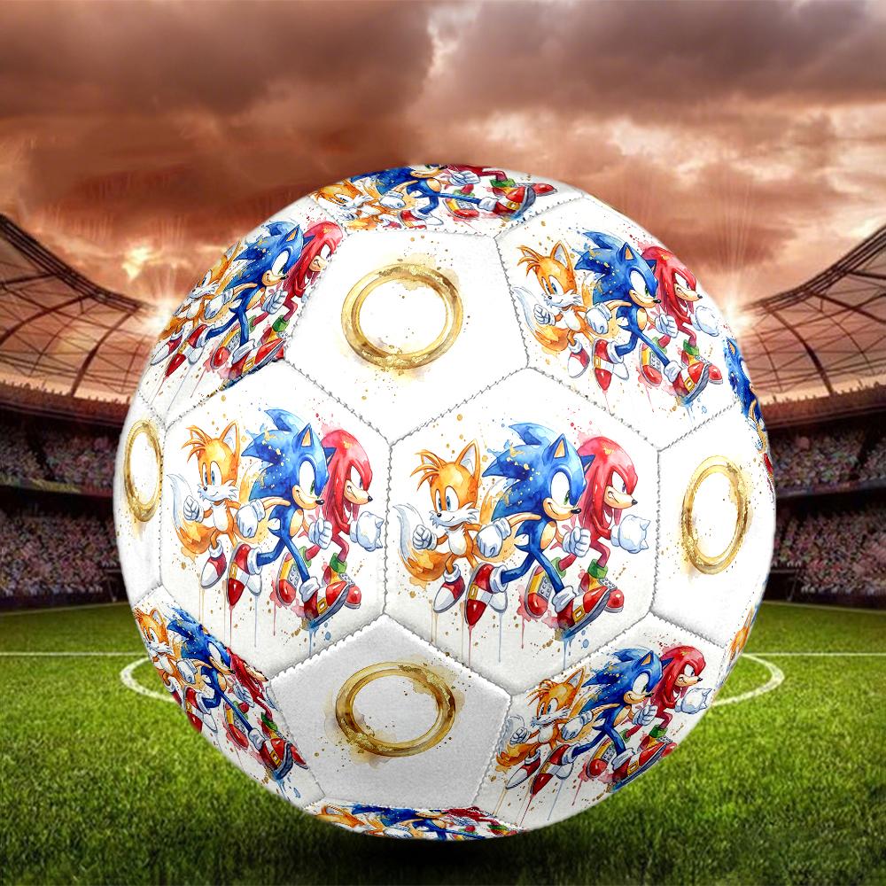1pc Sonic the Hedgehog Football Soccer Ball Size 5 Indoor Soccer Ball Fashion Colorful Backyard Game -Great For Sports Fans Gift HE38