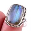 Натуральный лабрадорит драгоценный камень 925 цельное стерлинговое серебро ювелирное кольцо размер 8 w8d29
