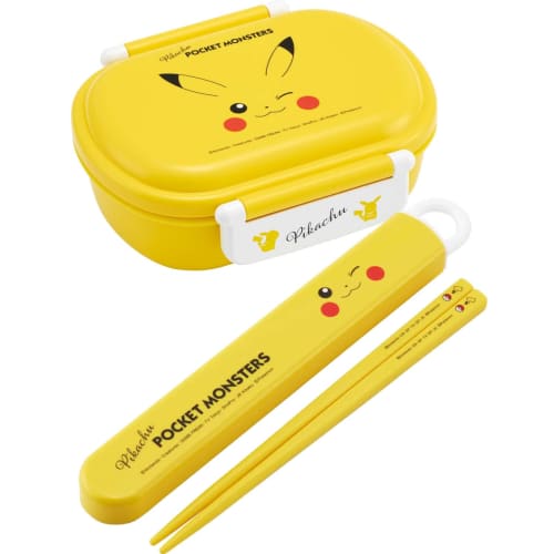 Skater Children's Bento Box, 360ml Capacity, Fluffy Lid, Made In Japan, Single Tier, Dishwasher and Microwave Safe, Pok?mon Pikachu Face Design, 23cm,
