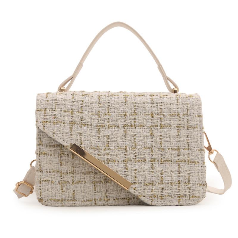 Fashion Plaid Woven Texture Handheld Small Bag For Women With Trendy Design For Daily Use