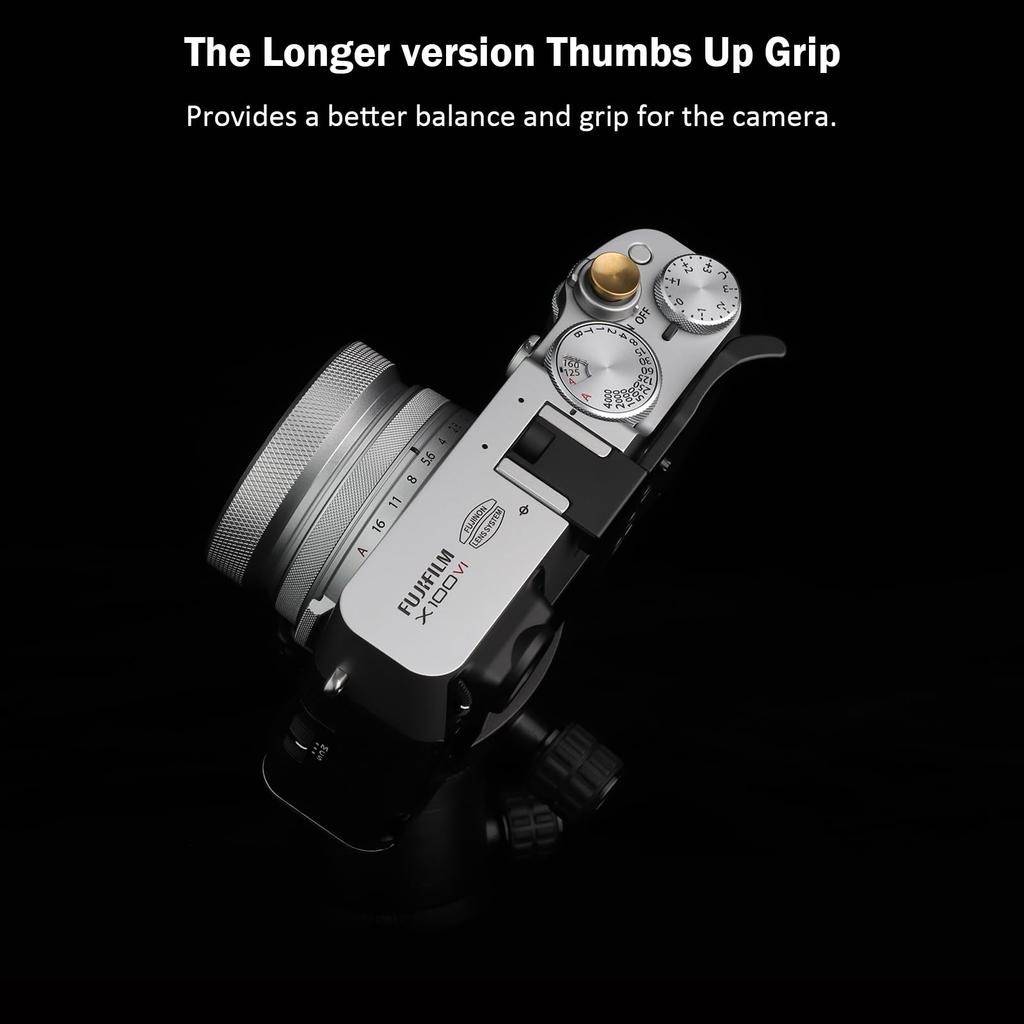 Haoge Metal Thumb Up Rest Hand Grip Fujifilm X100VI Fujinon X100V Camera Accessories Black Hot Shoe Thumb Up THB-XVB