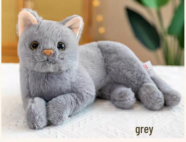 Lifelike Cat Plush Toy - Posing Kitten Doll for Home Decor & Gifts