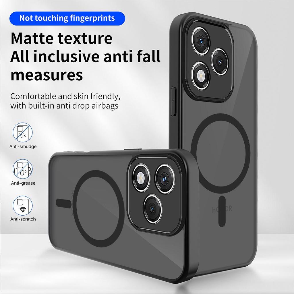 Huawei Honor 400 Smart Магнитный Чехол для Телефона с Ощущением Кожи X9D X6C X8 - Полупрозрачный Черный Защитный Чехол