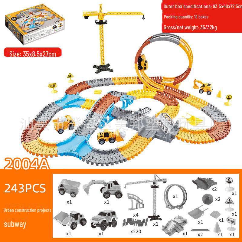 Электрическая игрушка-трековая трасса для динозавров с колесом обозрения для детей
