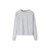 Solid Color Letter Applique Pullover Round Neck Long Sleeve Sweatshirt Women Sweatshirt Gray 162230716-1