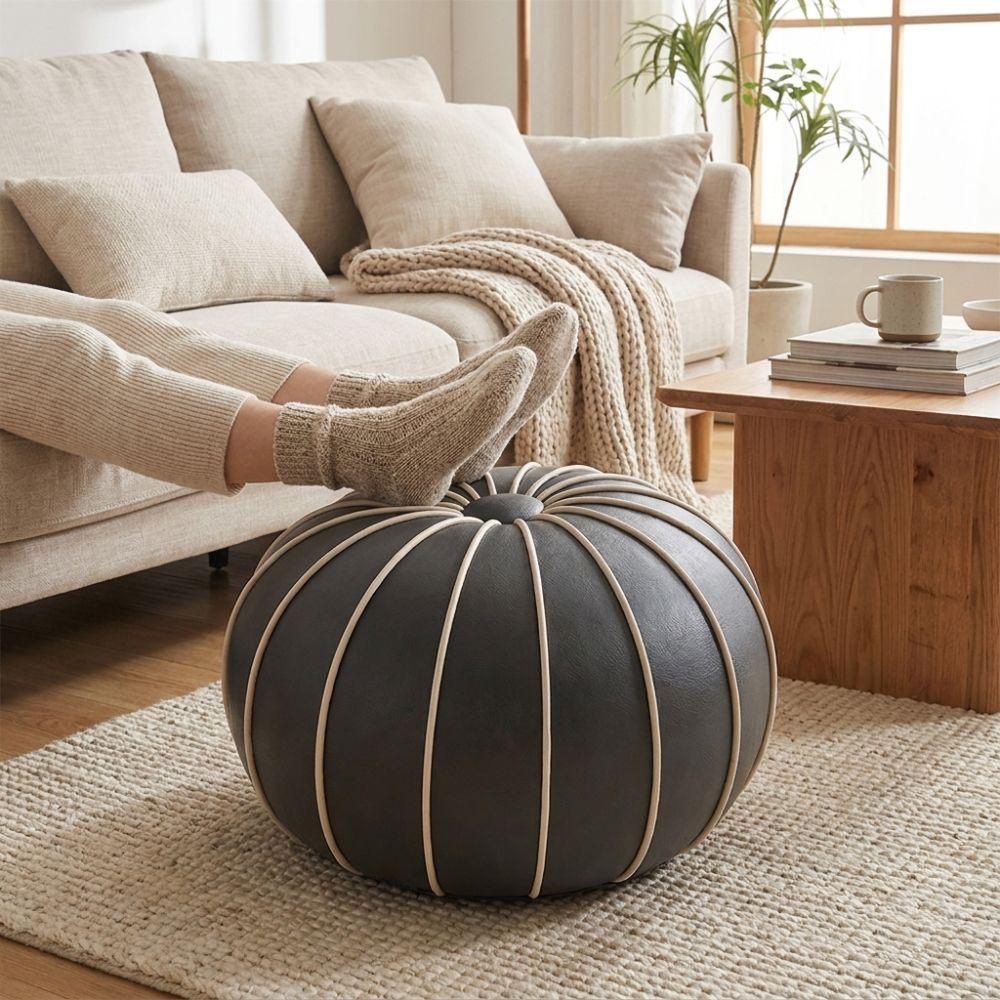 Unstuffed Pouf Ottoman Cover Large Capacity Sofa Footstool Cover Decorative Storage Bag Entrance