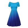 Women's Dress Short Sleeve Raglan Round Neck Large Neck Off Shoulder Gradient Dress