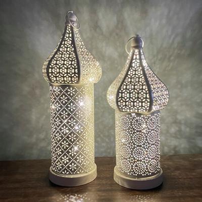 Домашний Орнамент Железное Искусство Марокканский Ночник Полый На Батарейках Рамадан Светодиодный Фонарь Винтажный Фонарь Мечети Мечеть