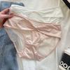 Satin Pearl Hollow Underwear for Women with Bow Comfortable Mid Waist Pure Cotton Crotch Women's Triangle Underwear