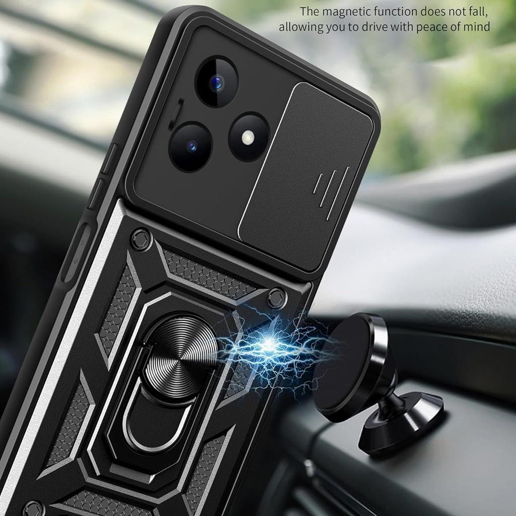 Военный бронированный чехол для Realme C61 C63 C65 C67 4G Note 50 C55 C53 C51 Чехол Защитное кольцо для защиты объектива Подставка Держатель Coque Fundas