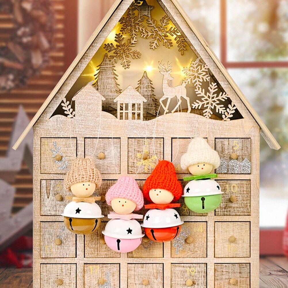 4 шт., милый фестиваль, мультяшная Рождественская кукла, колокольчик, подвесное украшение, Рождественский Новый год, фестиваль, вечеринка, елка, подвеска, украшения