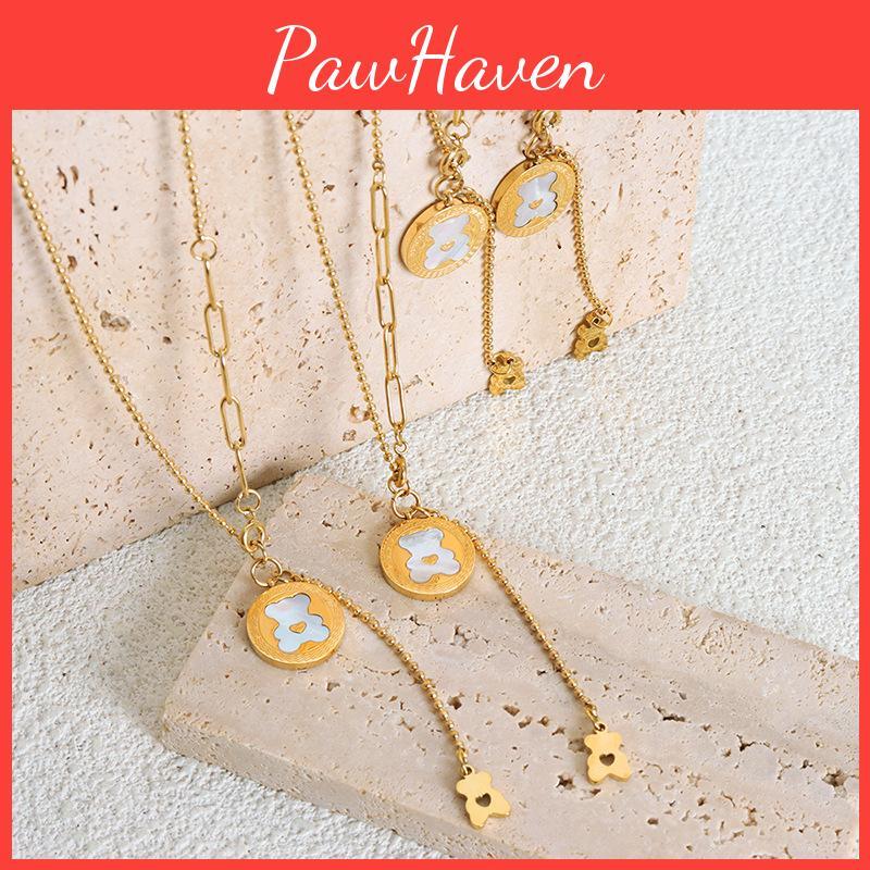 Уникальное и очаровательное ожерелье с подвеской в виде мультяшного медвежонка, идеально подходящее для женщин