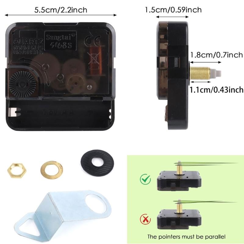 Quartzs DIY Wall Clock Movement Mechanism Battery Operated DIY Repair Parts Replacement with Clock Hands Second Hand