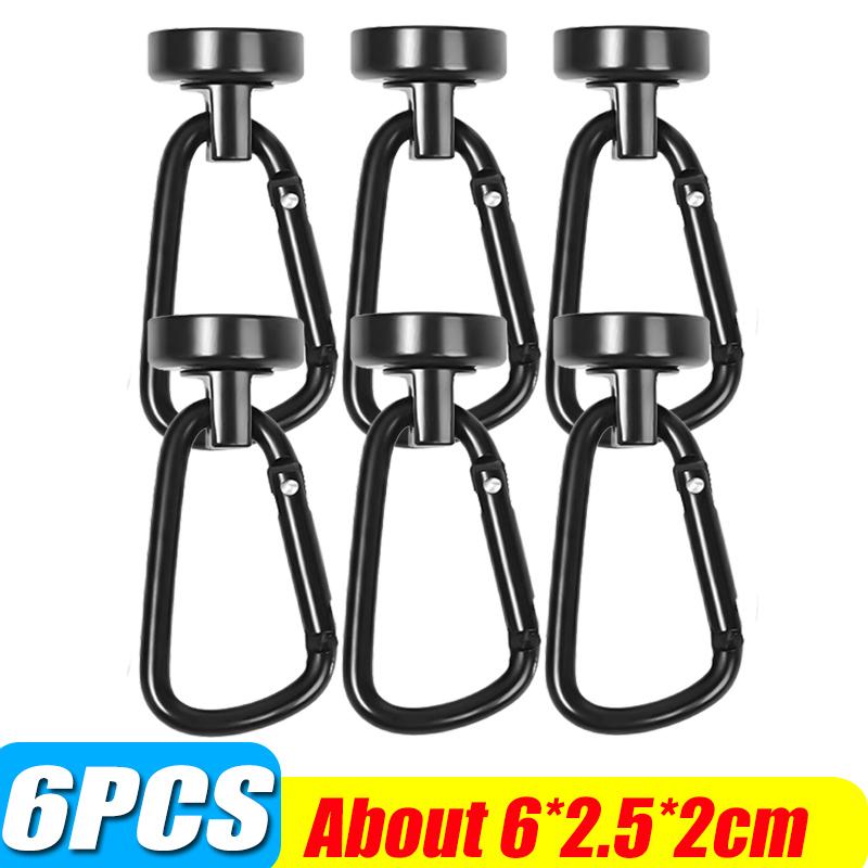 1/3/6 шт. Крепкий неодимовый магнитный крючок, сверхпрочный, вращающийся на 360°, карабин, магнитные крючки для дома, кухни, ванной комнаты, вешалки