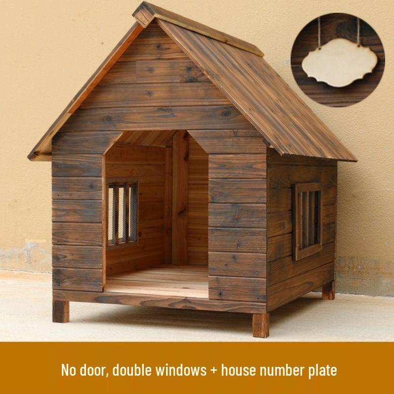 Handmade Solid Wood Outdoor Dog Kennel - Weatherproof, Large & Durable