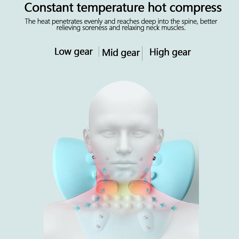 Electric Shiatsu Massage Pillow EMS Neck Massager with Heat Vibration for Pain Relief Deep Tissue