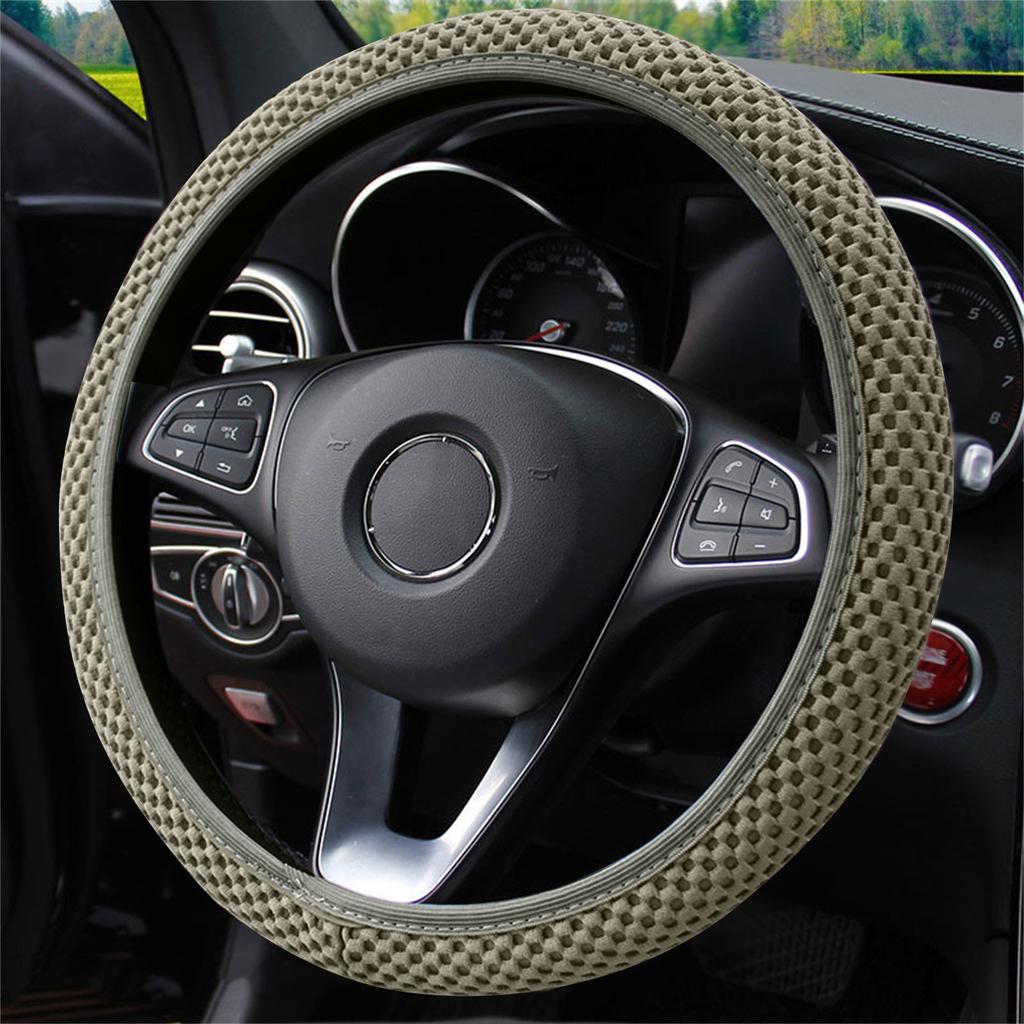 Универсальный чехол на руль автомобиля 38 см, эластичный ледяной шелк, летние крутые нескользящие автомобильные аксессуары