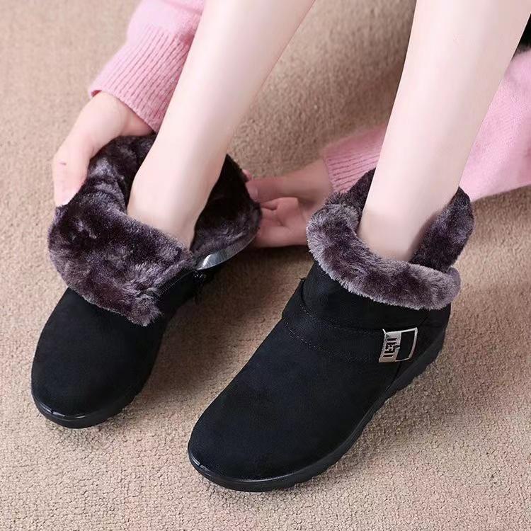 Женские ботильоны, водонепроницаемая зимняя обувь, женские зимние ботинки на платформе, сохраняющие тепло, зимние ботинки с толстым меховым каблуком Mujer2022