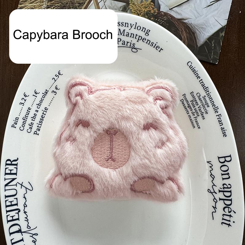 Милый мультфильм капибара плюшевый брелок кулон мягкая капибара брошь милый новинка рюкзак украшения аксессуары подарки