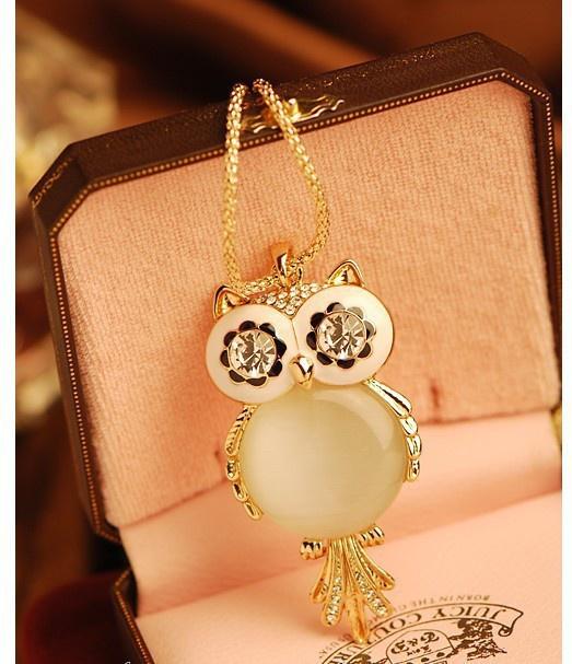 New Owl Necklace Crystal Pendant Necklaces Classic Animal Long Necklace Jewelry for Women Gift