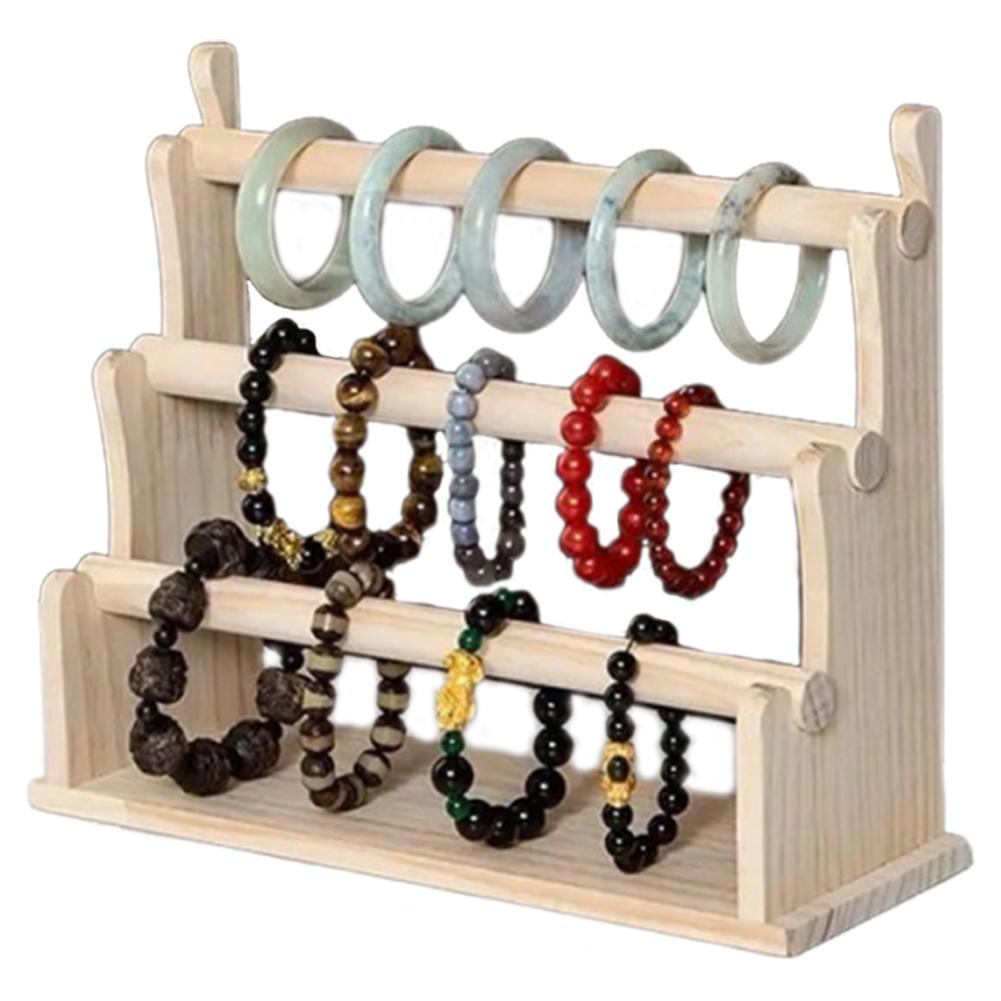 Wood Bracelet Holder Bracelet Display Stand Multi Layer Bangle Scrunchie Organizer for Watch Bracelet Scrunchie