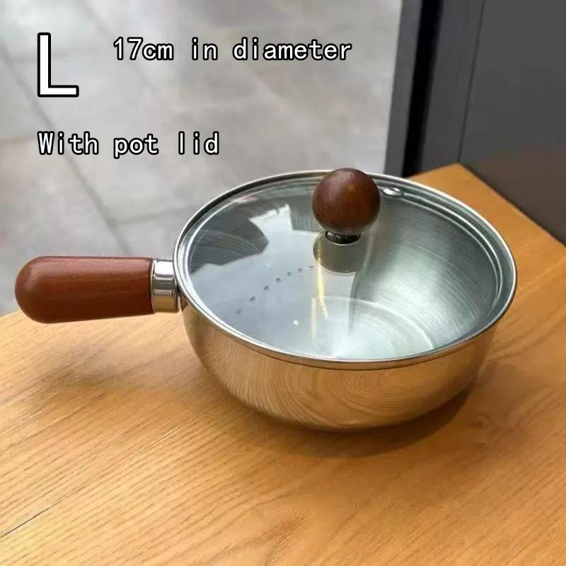 Маленькая кастрюля на одного человека, Высококачественный внешний вид, Горшочек для закусок из персикового дерева, Маленькая кастрюля для готовки, Кастрюля из нержавеющей стали для лапши быстрого приготовления,