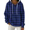 Women's Fashion Casual Plaid Print Pullover Long-Sleeve Hooded Sweatshirt