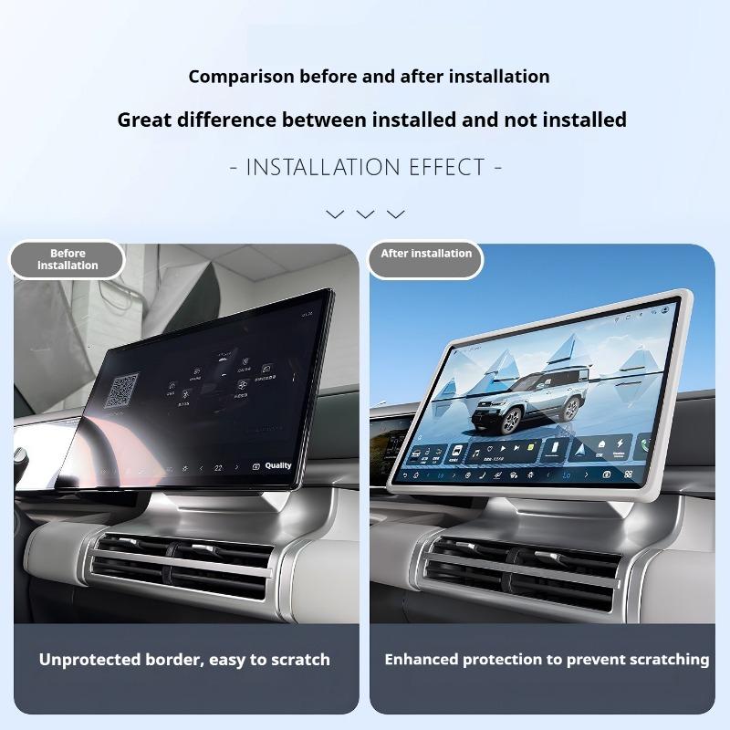 For BYD Ti7 Equation Leopard Titanium 7 Car Silicone Screen Cover Screen Frame Sticker Trim Rearview Mirror Protective Cover