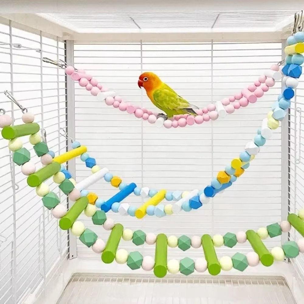 Colorful Wooden Parrot Ladder 8/10/12 Step Ladders Bird Perch Stand Toy  Bird Cage Decoration