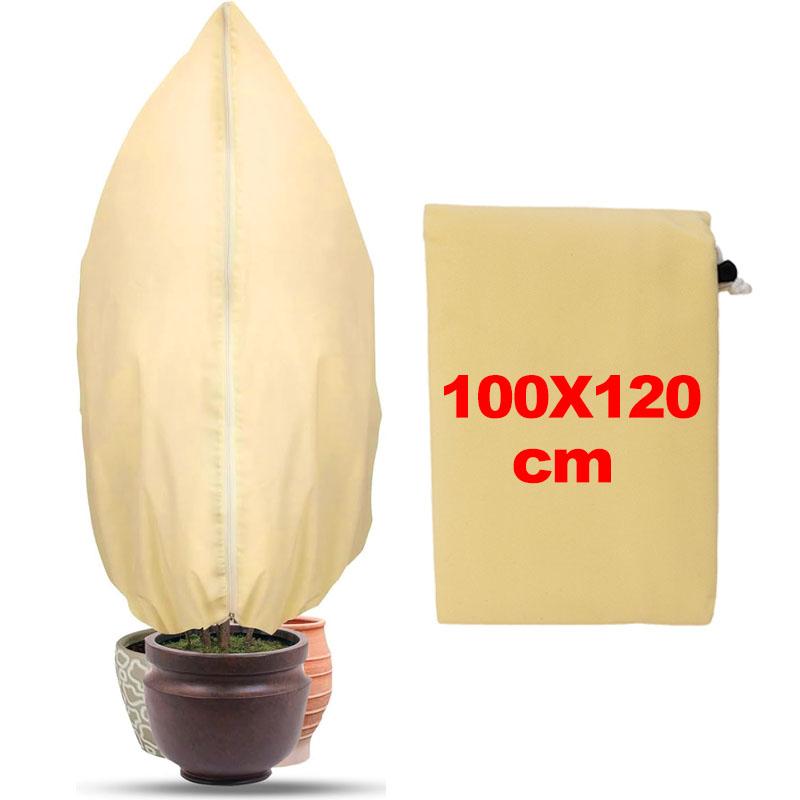 Non-woven Plant Warm Cover Bag Drawstring Zipper Winter Plant Protection Covers Fruit Tree Anti-Bird Cloth Large Frost Blanket