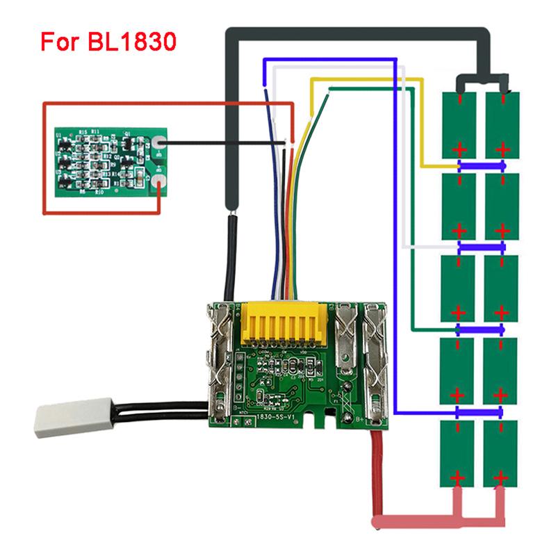 Плата печатная PCB/LED Для Makita 18V 3 6 9Ah Bl1830 Электроинструмент Литиевая Батарея Защитная Плата