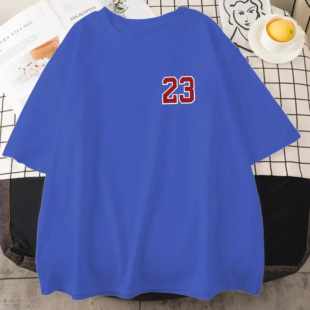 Спортивные топы, футболки с номером 23 из хлопка, принт Y2K, мужская футболка, баскетбольная футболка, унисекс, повседневная, свободного покроя, уличная одежда для мужчин