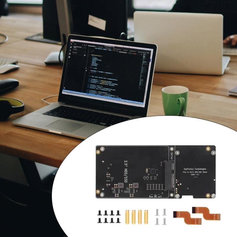 X1007 PCIe to 2.5 HDD/SSD Expansion Board with Double Storage Support For RPI 5 Compatible Adapter Board