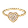 Gold Plated Ring 'Love' Golden White - 9x9 Mm