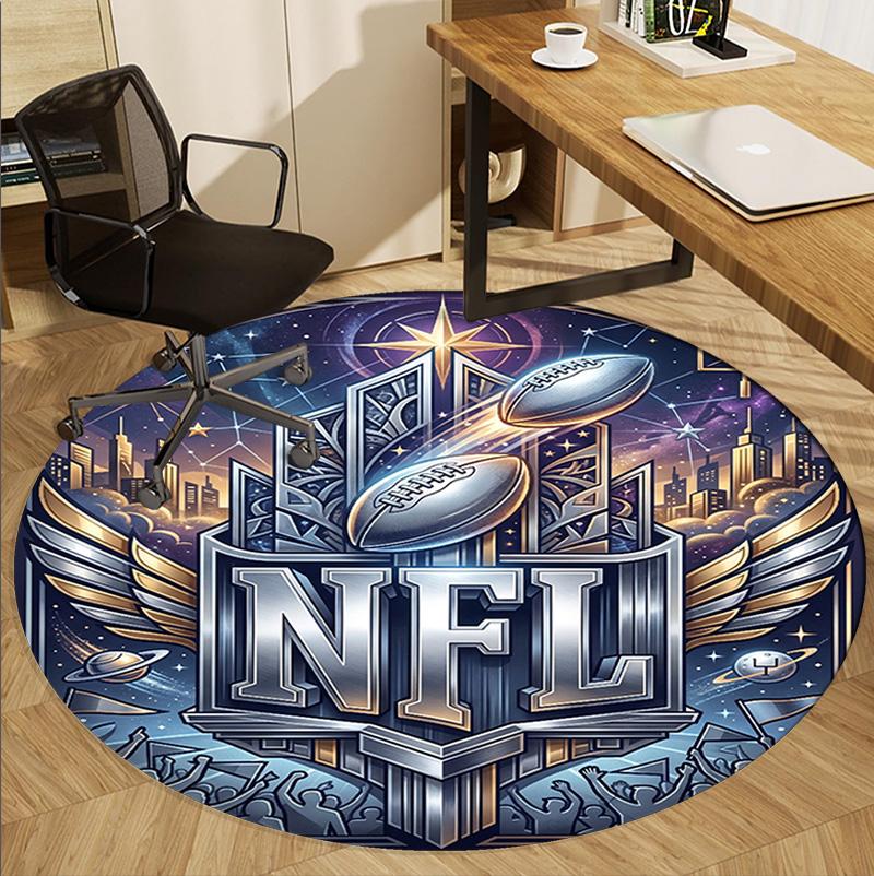 Круглый ковер с узором NFL, коврик для помещений/улицы, для пикника, игровой комнаты, спальни, офиса, гостиной, ковер для домашнего декора, подарок на день рождения