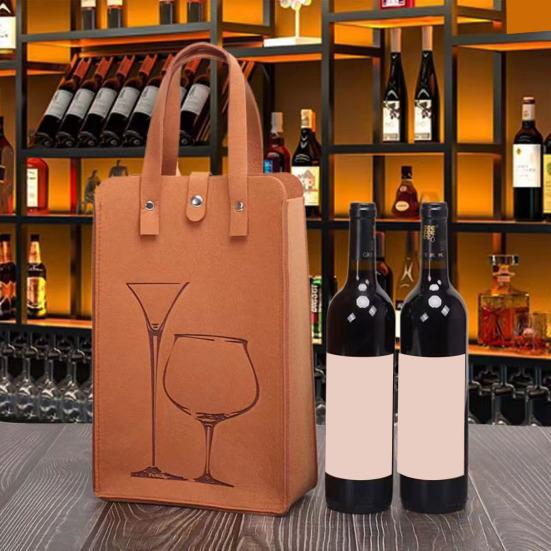 Подарочный пакет для вина. Большая несущая способность. Толстая длинная ручка. Многоразовые прочные швы. Предотвращение падения. Двойные бутылки. Праздник, свадьба, шампанское, пиво.