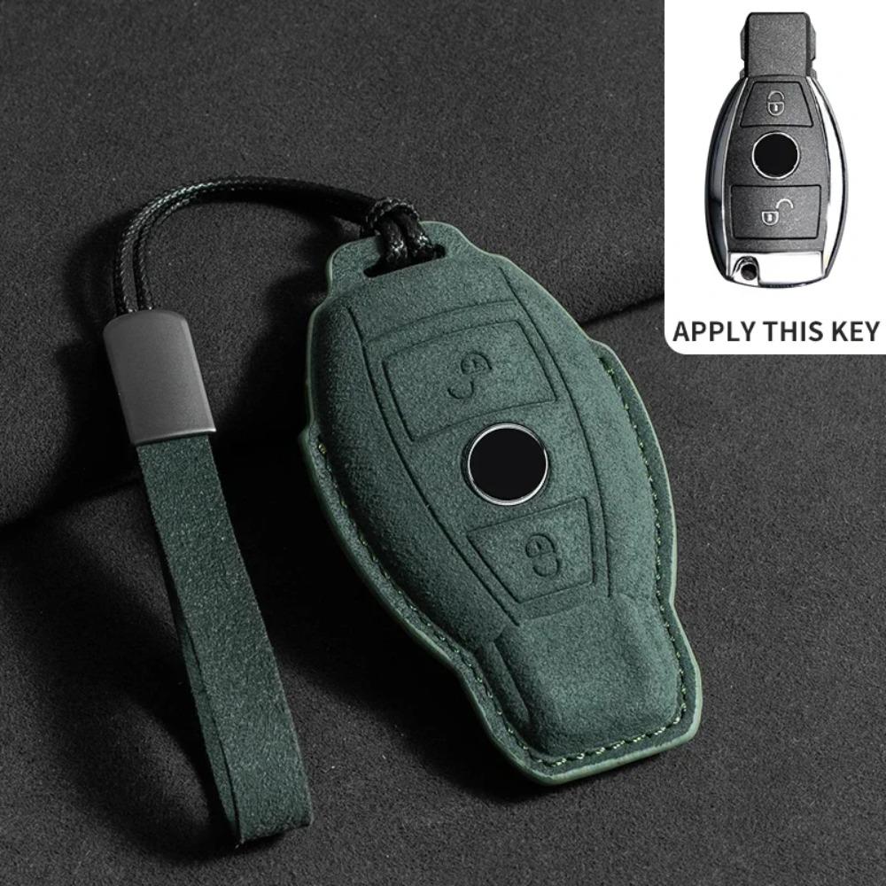 Suede Leather Car Key Case for Mercedes Benz E Class W213 W205 E200 E260 E300 E320 AMG CLA 2019 2020 Remote Fob Shell Case