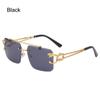 2025 Vintage Rimless Sunglasses Men Women Fashion Oversized Square Shades Eyewear New Double Bridge Gradient UV400 Sun Glasses