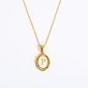 Color Retention 26 Letter Pendant Oval Necklace Necklace 26 Letter Electroplated Real Gold