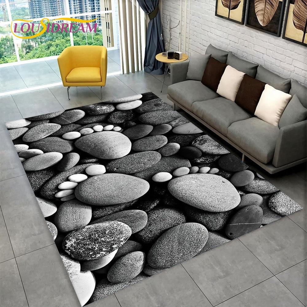 3D каменный след, пляжная галька, ковер, ковер для дома, гостиной, спальни, дивана, коврик для кухни, декор, нескользящий напольный коврик