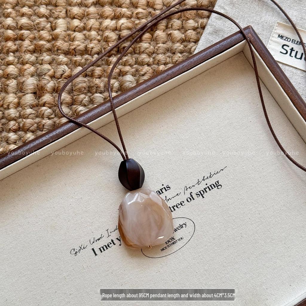 Китайская эстетика, ретро, омбре, длинное ожерелье для женщин - 2025, высококлассная цепочка для свитера, уникальный нишевый дизайн