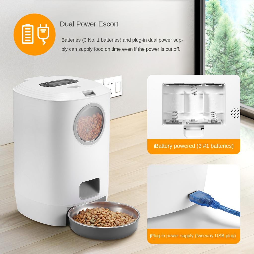 Pet Intelligent Feeder With Timed And Quantitative Feeding Large Capacity Recording Automatic Feeding For Pets 2026 DropShipping