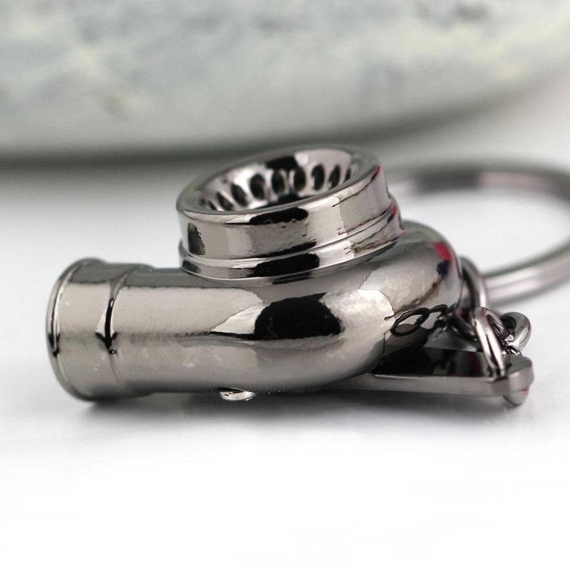 Car Auto Turbo Keychain Sleeve Spinning Turbine Turbocharger Key Chains Keyfob