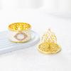 1PC/6PCS Gold Box Wedding Full Moon Baby Gift Candy Box Decorated With Beads Organizer Trinket Box