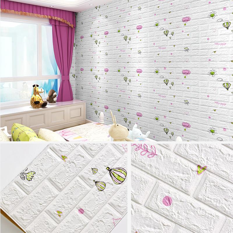 1/5/10Pcs 35*30cm 3D Design Wallpaper Wall Decoration Foam Brick Self Adhesive Waterproof Wall Sticker